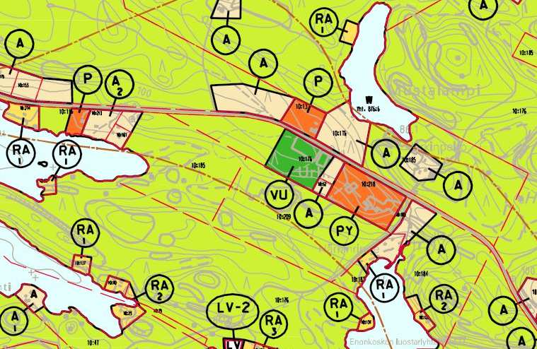 Maankäytönsuunnittelu ENONKOSKI Kontioniemi Kurtinniemi Mustalampi roykmuutos 2 Kaavamuutosalueet ja tavoitteet Kaavamuutosalueet ovat yksityisten maanomistajien ja Enonkosken kunnan omistuksessa.