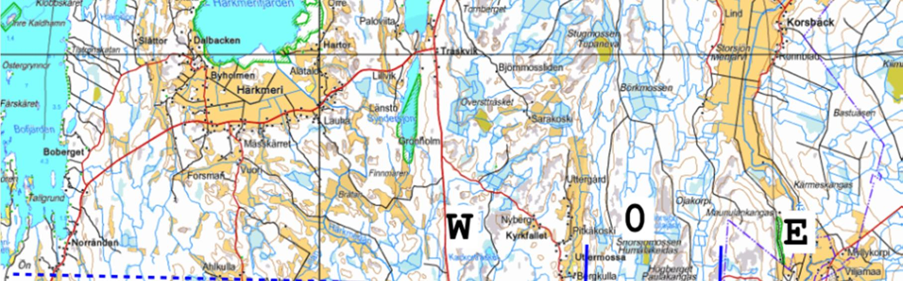 Uttermossan selvitysalue sijoittuu kokonaisuudessaan melko etäälle (n. 14 km) em.