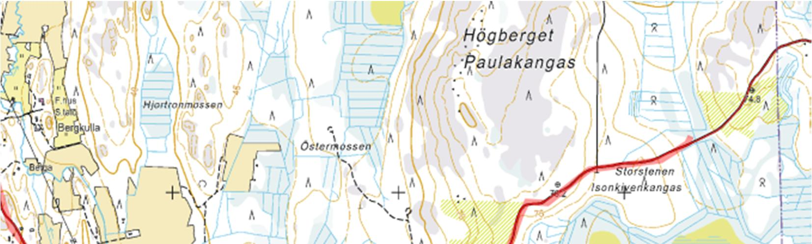 39 Kuva 20. Uttermossan lepakkokartoituksessa kuljettu kartoitusreitti (punainen väri) sekä pohjanlepakkohavainto (musta rasti). 6.6.4.