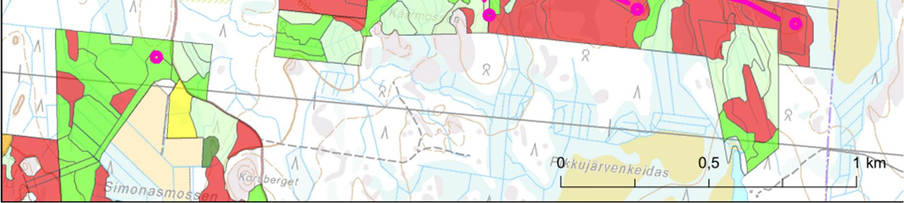Töniluoma ja sen varren metsät ovat edustavimmillaan Uttermossan peltoalueen eteläreunalta, Bäckin nimisen tilan kohdilta ulottuen aina Uusikytö nimisen pellon tuntumaan.