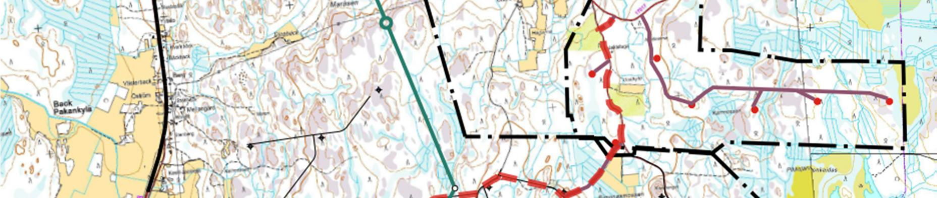 Tuulivoimakomponenttien kuljetus on suunniteltu tulevan Porintieltä (VT 8) ja jatkuen itään Metsälän tuulivoimapuiston huoltotieverkoston kautta Uttermossan hankealueelle (kuva 29).