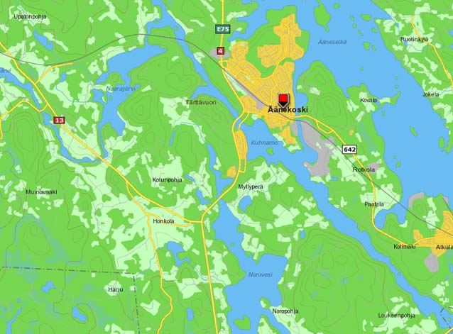 Toinen vaihtoehdoista sijaitsee Äänekosken tehdasalueella, noin 40 km Jyväskylästä pohjoiseen. Biodiesellaitoksen eri vaiheiden prosesseissa tarvitaan jäähdytysvettä.