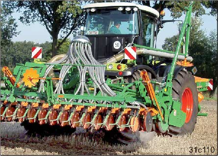 Koneen käyttö Kääntyminen pellon päässä Nosta yhdistelmä ennen kääntämistä pellon päässä traktorin hydraulijärjestelmällä niin ylös, että yhdistelmällä on riittävästi vapaata tilaa maan yläpuolella.