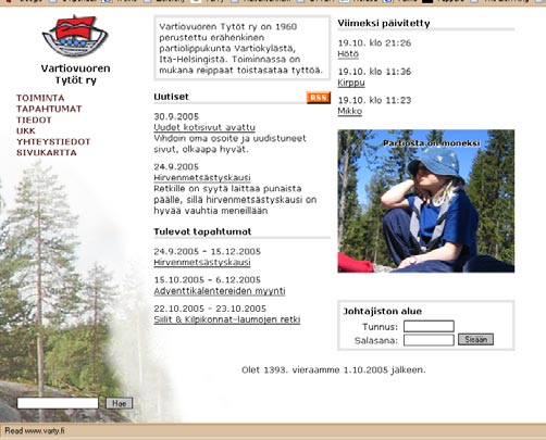 TO pitörmän kämpästä, myös ohjeet partiopaidan merkkien paikoista saat kyseisestä osiosta.