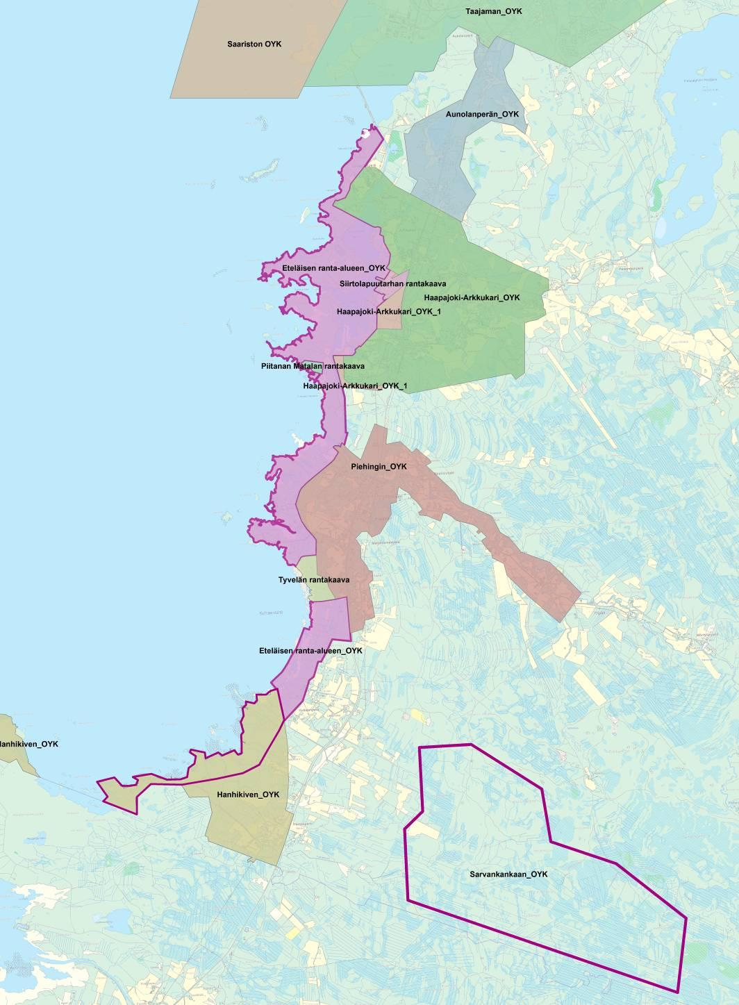 RAAHEN ETELÄINEN RANTA-ALUE Perus- ja ympäristöselvitykset valmistuneet 2011 Pinta-ala n. 840 ha Suunnittelualue Tarjouskilpailu suoritettu vuonna 2014.