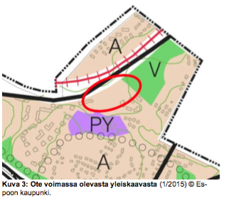 Suunnittelualue sijaitsee lähellä Kauniaisten rajaa paikassa, johon Kauniaisten keskustan pintavedet ohjautuvat. Kauniaisten hulevesiverkostoa ei ole mallinnettu, joten tarkkoja vesimääriä ei tiedetä.