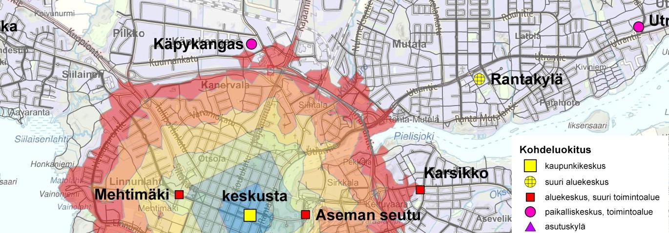 30 Joensuun kaupunki Kuva 17. Joensuun keskustan ajallinen saavutettavuus kävellen. 5.