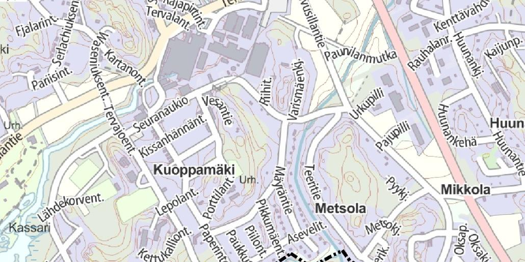 1. ALUEEN SIJAINTI Kaava-alue sijittuu Tervaksken taajaman eteläpulelle.