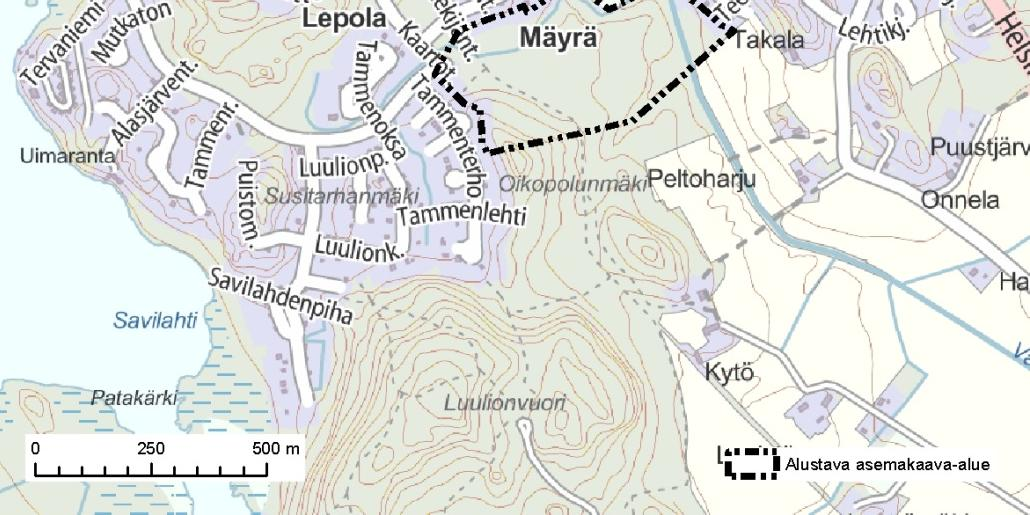 Asemakaava kskee Janakkalan kunnan kiinteistöä 165-431-1-1642 ja sia kiinteistöistä 165-431-6-115 ja 165-431-1-1829.