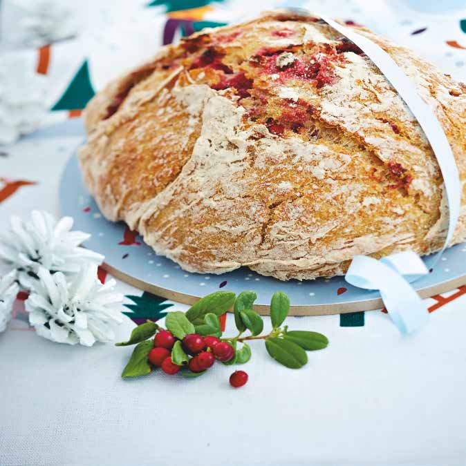 Puolukkainen pataleipä Ainekset 1 leipä 5 dl vehnäjauhoja 2 dl kaurahiutaleita 1 dl ruisleseitä 1 tl suolaa 1 tl kuivahiivaa 4 dl vettä 1 dl pakastepuolukoita PUNKAHARJU PARIKKALA Ohjeet: Yhdistä