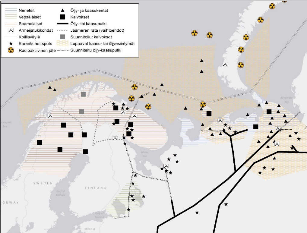 Kartta 1. Barentsin alueen toimintaympäristö.