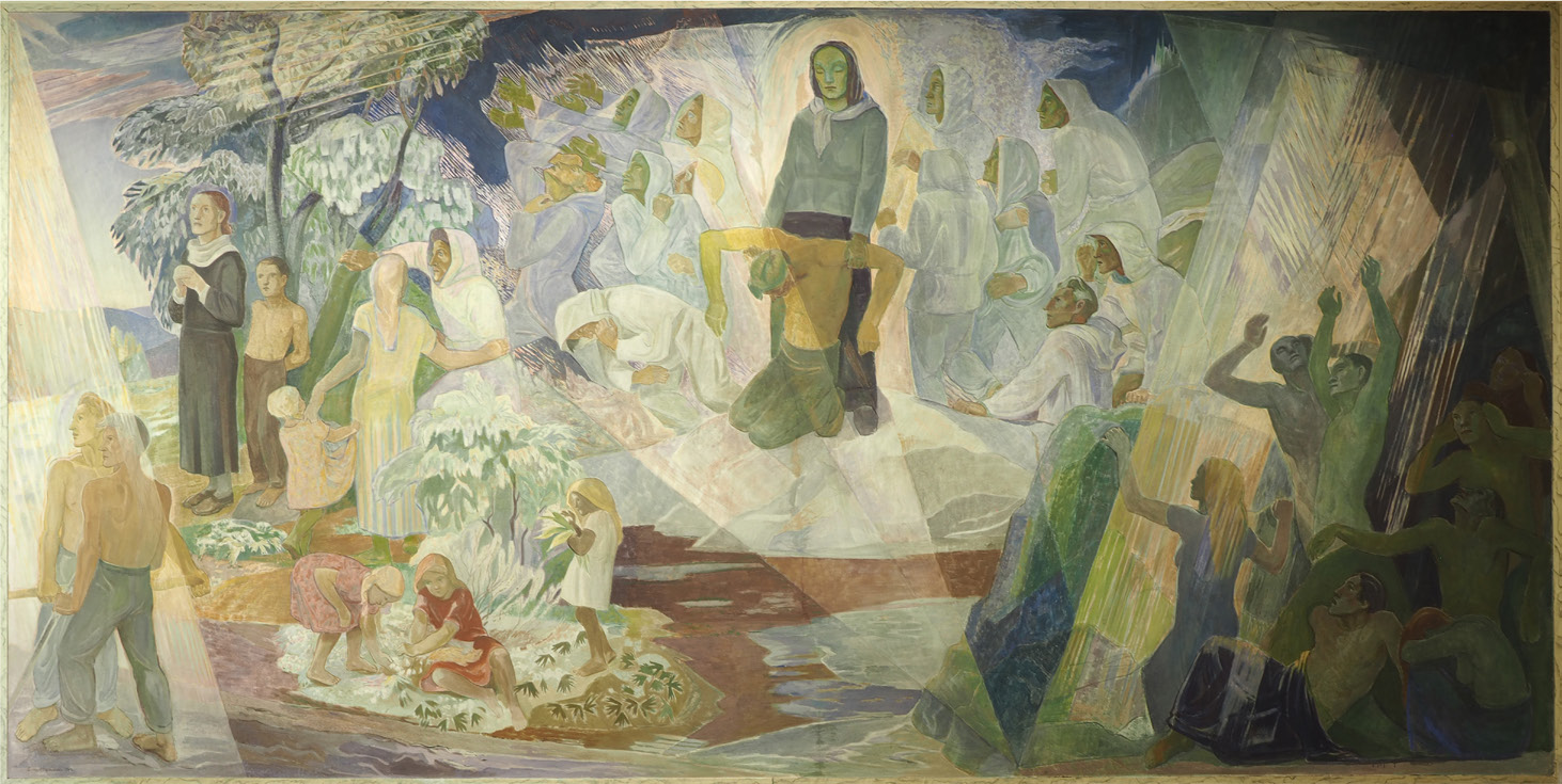 Lennart Segerstråle: Finlandia-freskot: Suomi herää -fresko, 1943 Kuva: Suomen Pankki Lähteet: Goss, Glenda Dawn: Sibelius, A Composer s life and the awakening of Finland, 2009.