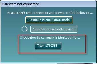 Titan Käyttöohjeet - FI Sivu 33 4. Titan ja tietokone ovat nyt yhdistetty Bluetoothin kautta. Napsauta Close (Sulje). 5.