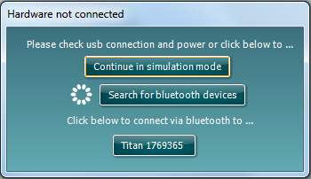Voit tehdä tämän laittamalla käsikäyttöisen yksikön päälle ja painamalla kohtaa Protocol My Titan Titan (Protokolla Oma Titan Titan ) Kohteen Bluetooth connection (Bluetooth-yhteys) asetuksena tulee