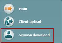 Etsi ja valitse Client Register (Asiakasrekisteri) -näytössä sen potilaan tiedot, jotka haluat ladata Titan-laitteistoon. Näytössä näkyvät nyt valitun potilaan tallennetut istunnot. 3.