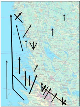 53 3.2. Isojen lintujen muuttoreitit Satakunnassa (Ahlman, S.& Luoma, S.