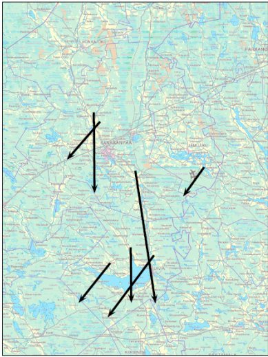 & Luoma, S. 2013; ks. kuva 3). Aluetta 2 on supistettu myös Karviajokilaakson puoleiselta osalta.