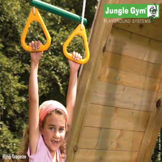Laajan Jungle Gym -tuotevalikoiman varusteet on valmistettu laadukkaista, kestävistä materiaaleista.
