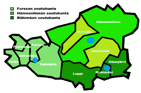 9 5 Kanta-Hämeen pelastuslaitos Kanta-Hämeen pelastuslaitoksen toiminta-alue muodostuu 11 kunnasta, jotka ovat Forssa, Hattuna, Hausjärvi, Humppila, Hämeenlinna, Janakkala, Jokioinen, Loppi,