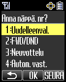 Ennen puhelimien käyttöä Käytön pääpiirteet Kaavio näytön vaihtamisesta Luurin/pöytäpuhelimen toimintoja ohjataan näyttövalikon kautta valintanäppäimillä.