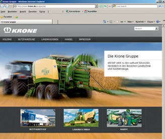 Verkkosivusto Tutustu KRONEn maailmaan osoitteessa www.krone.de. Sivuiltamme löydät paljon hyödyllistä tietoa. Voit myös tutustua uutuuksiin ja lukuisiin palveluihimme.