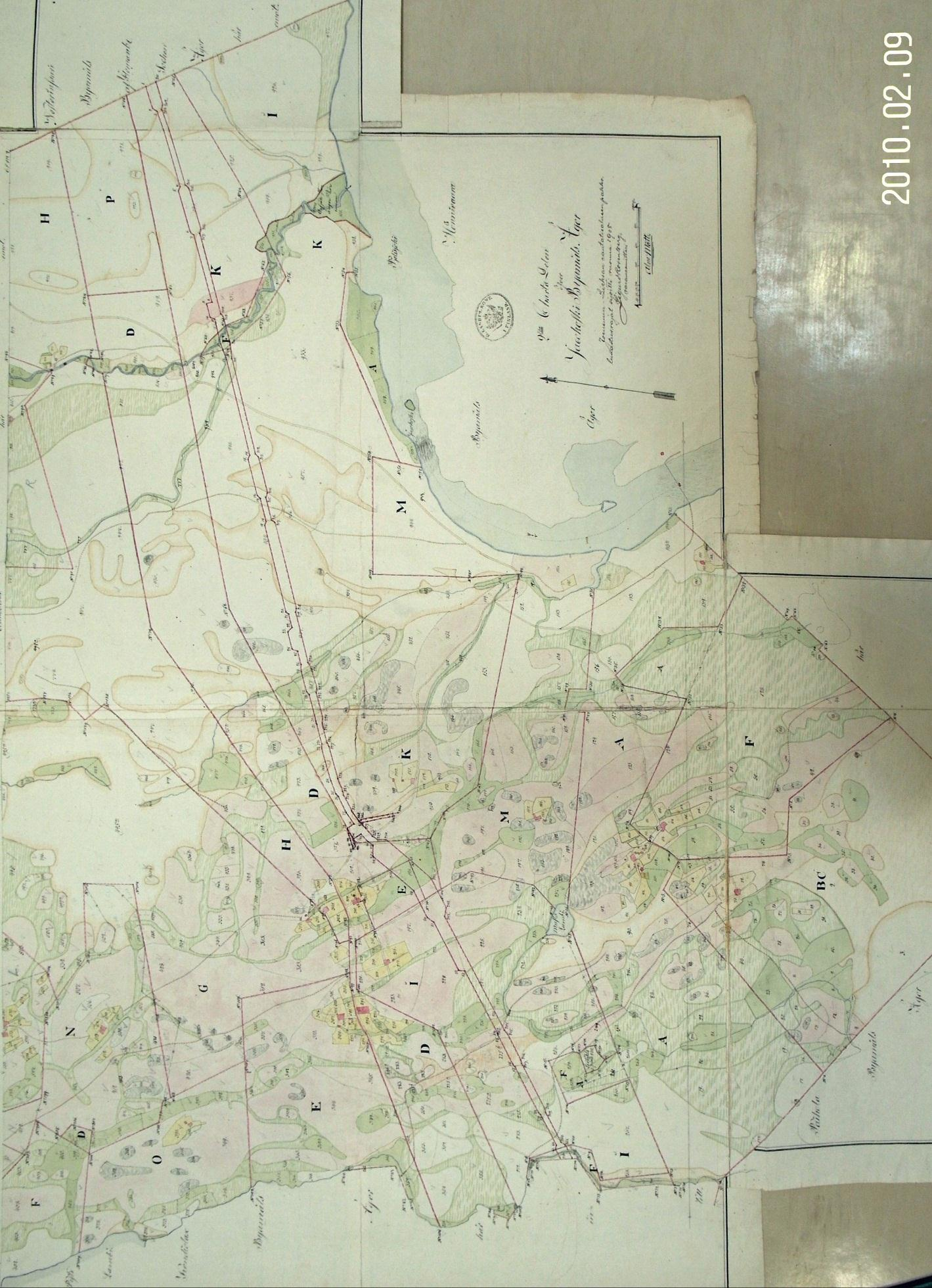 5 Vanhat kartat Ote Jakokosken kartasta 1839 (signum D40-2) (kuvan päiväyksen vuosi on virheellinen, kuvattu 2012) Aluetta