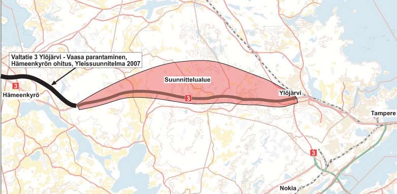 8 valtatien 3 parantaminen välillä Ylöjärvi hämeenkyrö, Ympäristövaikutusten arviointiselostus HANKE 1. hanke 1.1 hankkeen lähtökohdat 1.