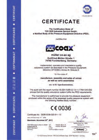 CERTIFICTE The Certifiction ody of TÜV SÜD Mngement Service GmH certifies tht CERTIFICTE The Certifiction ody of TÜV SÜD Mngement Service
