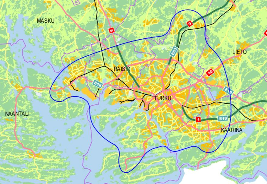 Ydinkaupunkiseudulla (kuva 1) väestö on vuosina 2010 2015 kasvanut yhteensä noin 11 800 asukkaalla. Vuosittainen väestönkasvu on vaihdellut välillä 1 484 ja 2 921.
