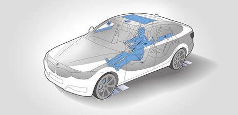 BMW Selective Beam (häikäisemätön kaukovaloavustin) (sisältyy kääntyviin ajovaloihin) kytkee valaistus- ja liikennetilanteesta riippuen automaattisesti kaukovalot ja varmistaa siten hyvän näkyvyyden.