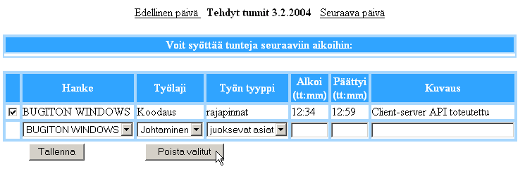 T-76.115 Tietojenkäsittelyopin ohjelmatyö 9(17) 4. Määrittele työn alku- ja loppuaika, kellonajat annetaan eroteltuina kaksoispisteellä. 5.