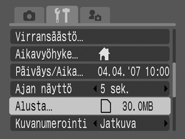 Muistikorttien alustaminen Uusi muistikortti tai kortti, jolta haluat poistaa kaikki kuvat ja muut tiedot, on aina alustettava.