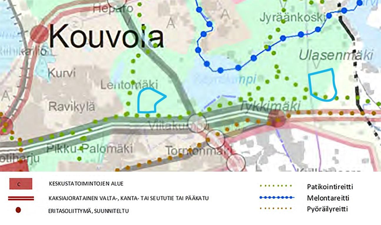 Reitit on maakuntakaavassa osoitettu kaavatason edellyttämällä tarkkuudella.