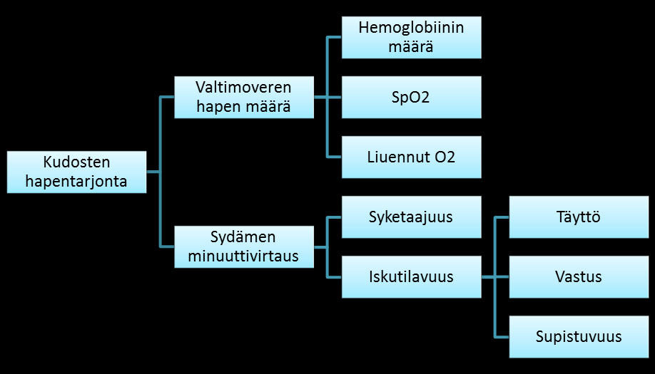 23 Kuva 1. Kudosten hapenterjontaan vaikuttavat tekijät (Ångerman-Haasmaa & Aaltonen 2013, 425) 5.