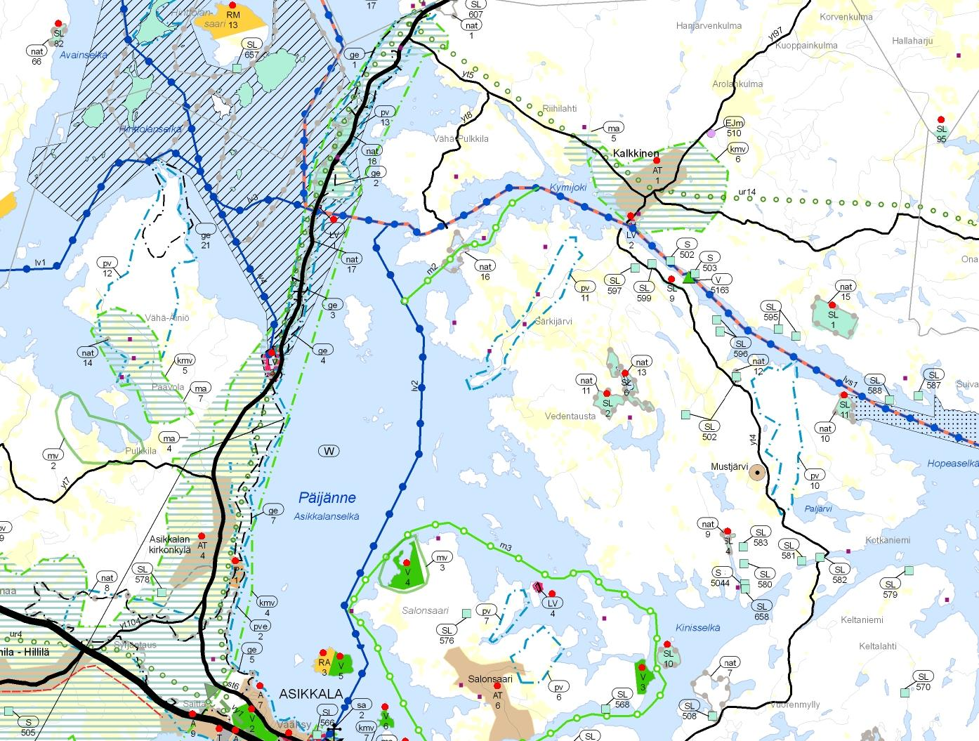 7 Ote Päijät-Hämeen maakuntakaavasta 4.1.2. Päijänteen ranta-alueiden osayleiskaava Suunnittelualueella on voimassa Päijänteen ranta-alueiden osayleiskaava, jonka Hämeen ympäristökeskus on 6.9.