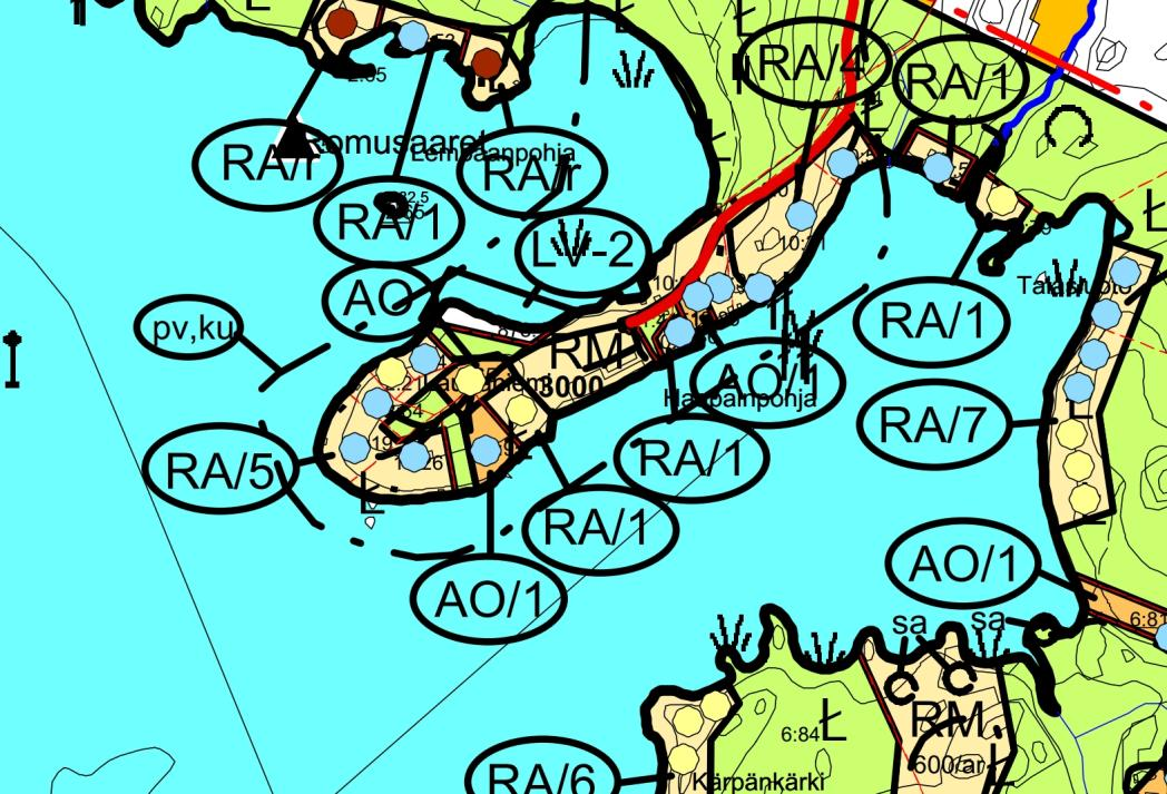 8 Ote Päijänteen ranta-alueiden osayleiskaavasta 4.1.3 Ali-Marttilan ranta-asemakaava Pohjukka niminen 10:114 tila sijaitsee osittain alueella, jolla on voimassa oleva Ali-Marttilan ranta-asemakaava.