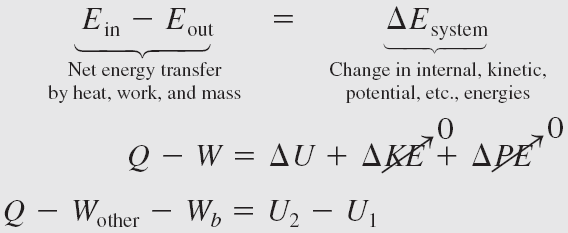 Q on systeemiin sisään ja W on systeemistä ulos.