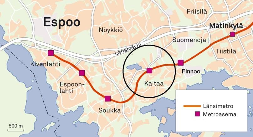 KAITAA IIVISNIEMI OSAYLEISKAAVA LÄHTÖTILANNE Pinta-ala n. 250 ha Asukkaita n. 3 500 Työpaikkoja n. 400 n. 55% virkistysaluetta (137 ha) Espoo omistaa n.