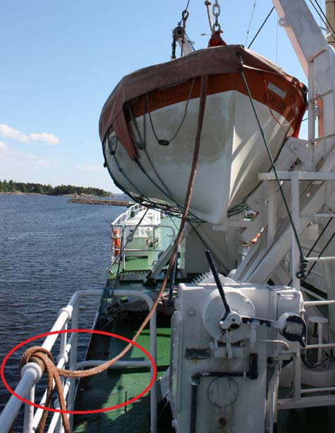 24 7. Kiinnitetään veneen keulaköysi laivaan. 8.