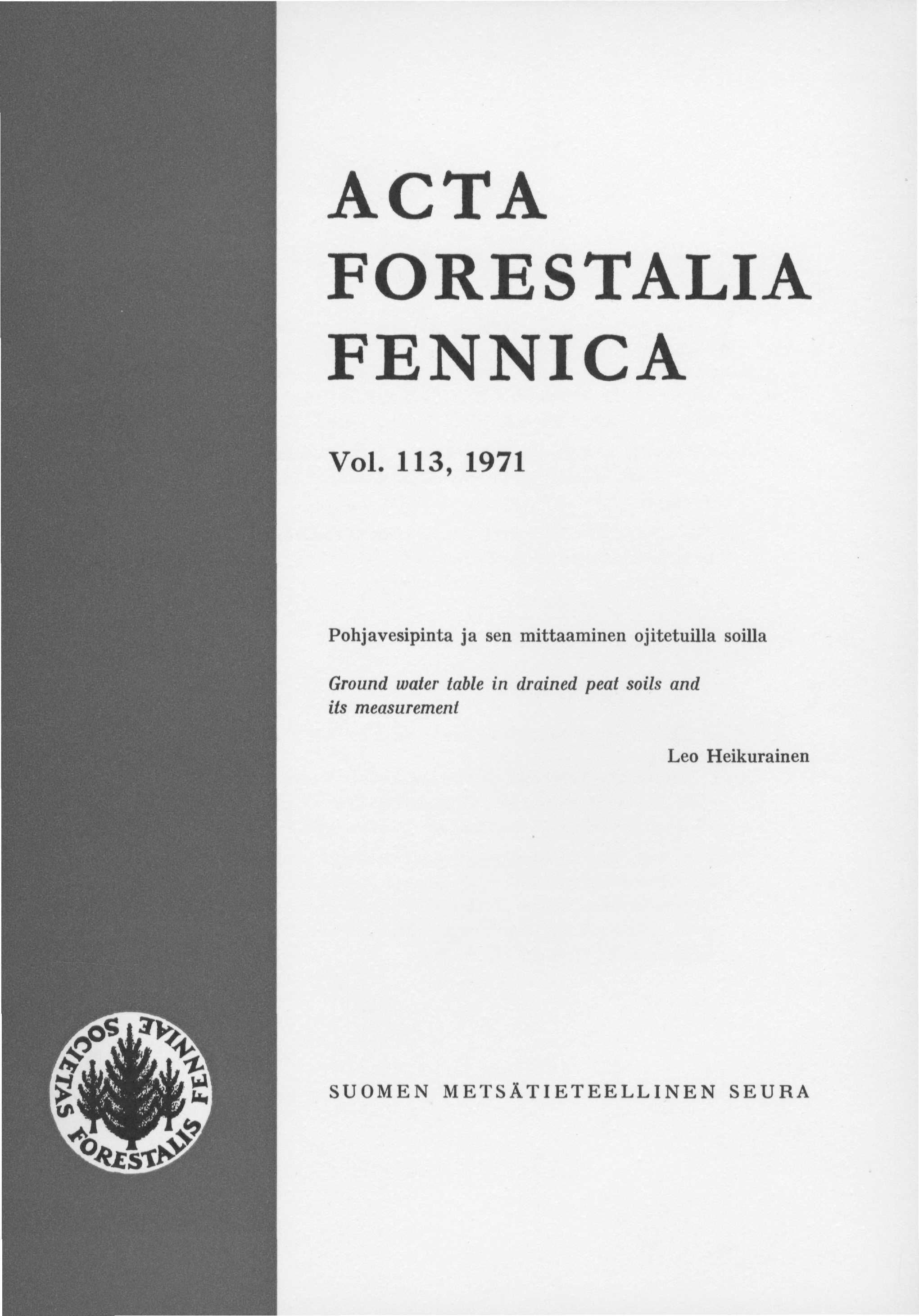 ACTA FORESTALIA FENNICA Voi.