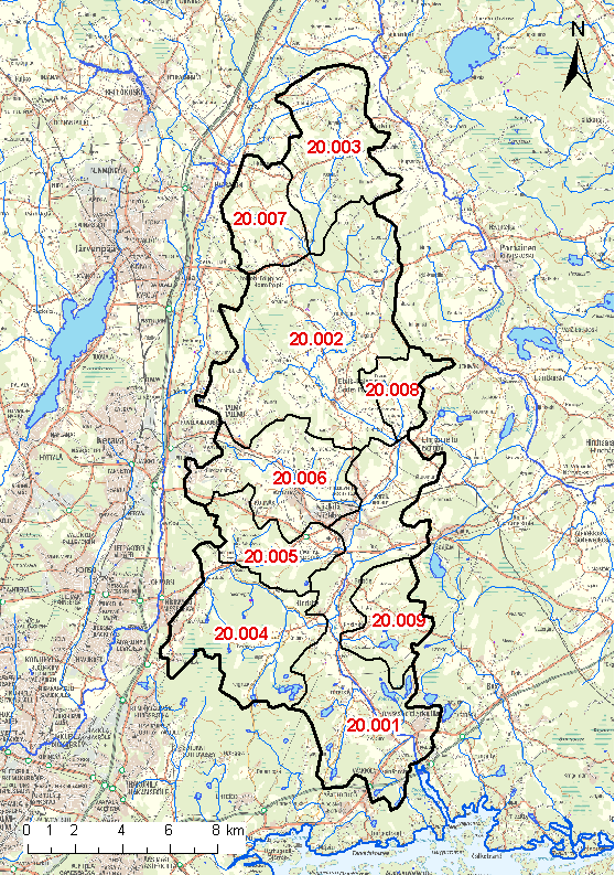 2 Vesistöalueen kuvaus 2.1 Hydrologia Sipoonjoen vesistöalue sijaitsee pääosin itäisellä Uudellamaalla Sipoon kunnan alueella.