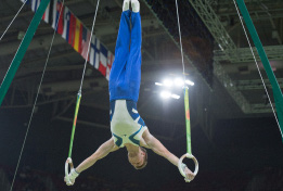 MIESTEN TELINEVOIMISTELU Miesten telinevoimistelussa nähtiin 44 vuoden tauon jälkeen suomalaista olympiaedustusta, kun Oskar Kirmes (Espoon Telinetaiturit) voimisteli itselleen olympiapaikan Rioon.