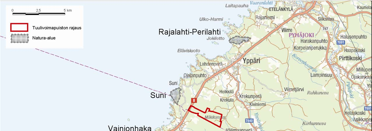 7 (17) Kuva 1. n sijainti sekä tarkasteltavat Natura-alueet. 3.2 