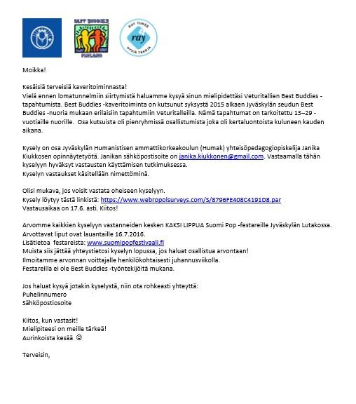 Liite 4: Webropol kyselyn