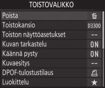 valittuun valikkoon.