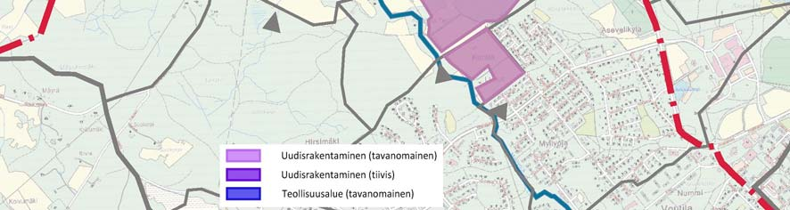 Alue koostuu nykytilanteessa viljellystä peltoalueesta ja maa- ja metsätalousalueesta.