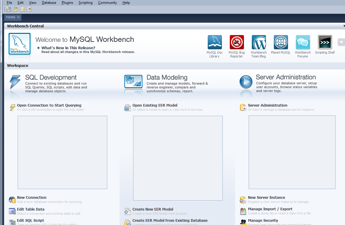 MySQL Workbench korvaa aiemman MySQL GUI Tools Bundlen, joka sisälsi mm. osat MySQL Workbench, MySQL Administrator ja MySQL Query Browser jotka on nyt integroitu osaksi uutta MySQL Workbenchia.
