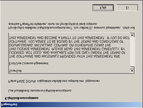 Sinun on kirjauduttava sisään pääkäyttäjän oikeuksilla. 5 Aseta pakkauksen mukana toimitettu, CD-ROM-levy tietokoneesi CD-ROM-asemaan.