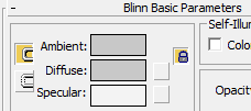 LIITE 1 5 Blinn Basic Parameters välilehdellä Diffuse: kohdassa klikataan pientä harmaata neliötä.