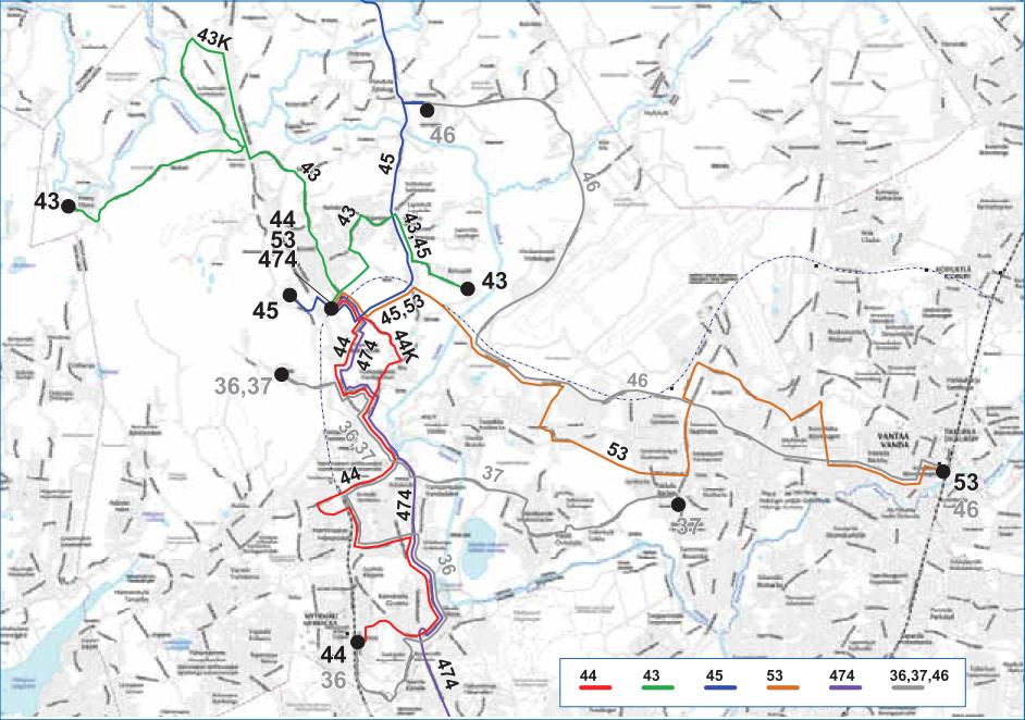 23 Seuraavassa on esitetty Kivistön alueen linjasto Vantaan linjastosuunnitelman 2008 2013:n (YTV 17/2008) mukaan